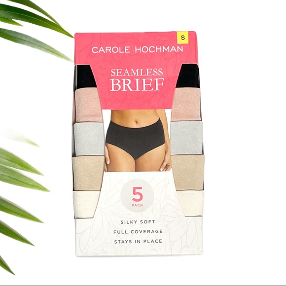 NEW CAROLE HOCHMAN Seamless Brief Panties 5 Pack - Picture 1 of 8